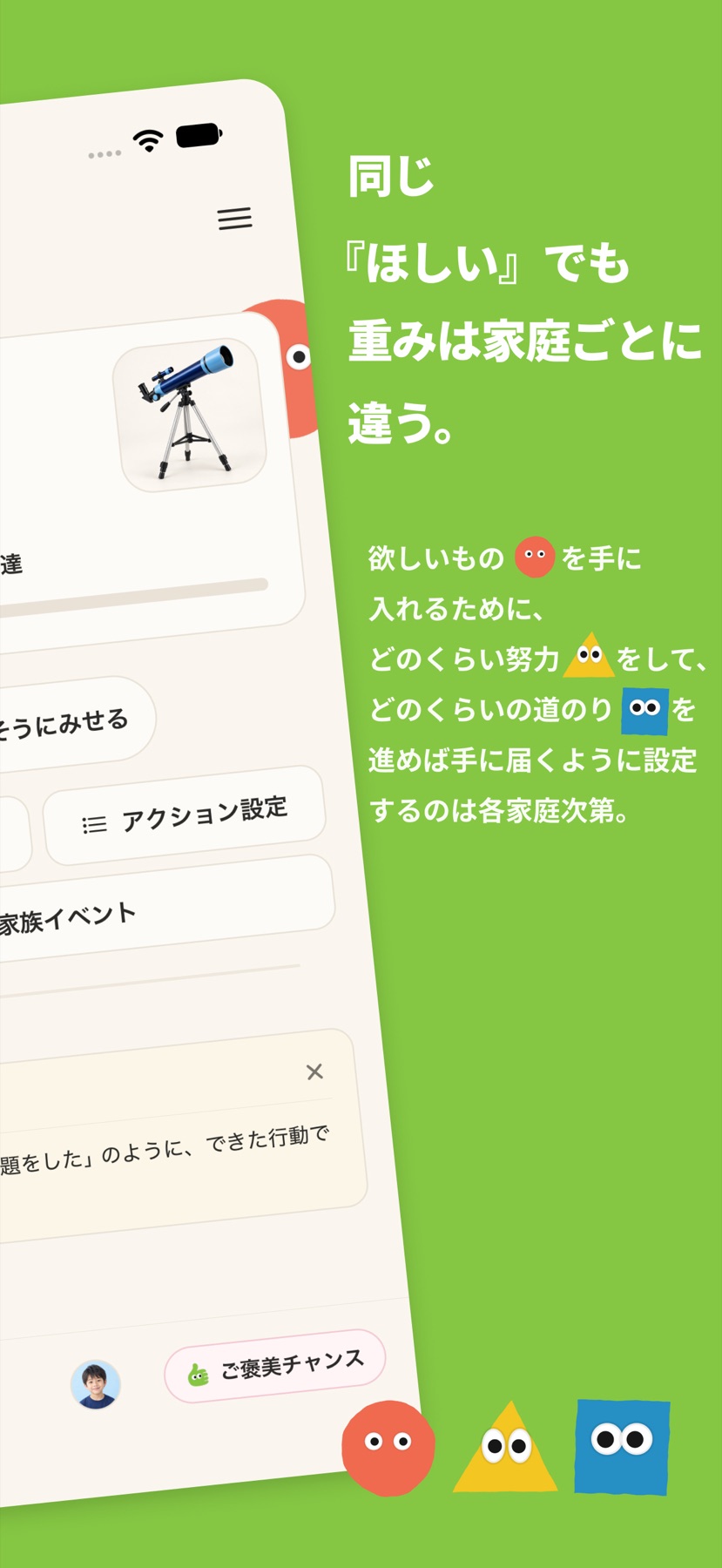 家庭ごとに異なる欲しいものの重み